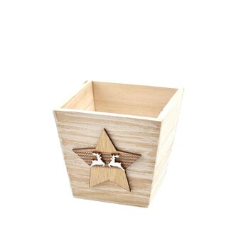 4A Kerst Hout ster bak d11*10cm