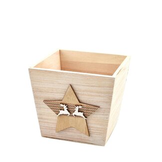 4A Kerst Hout ster bak d13*12cm