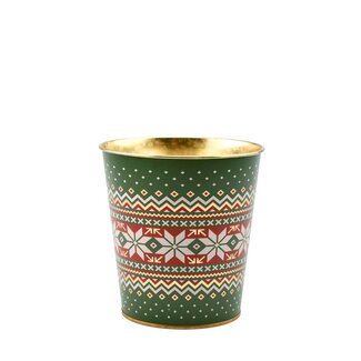 4A Kerst Zink Esra pot d13*13cm
