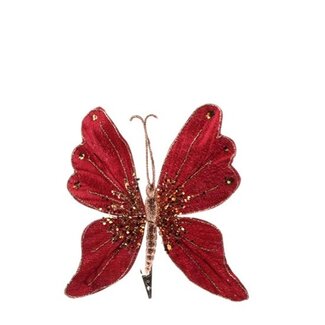 4A Kerst Deco clip vlinder 26cm