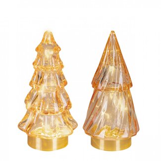 4A Kerst LED Boom glas d06*13cm ass.