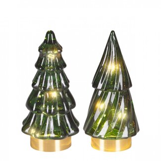 4A Kerst LED Boom glas d06*13cm ass.