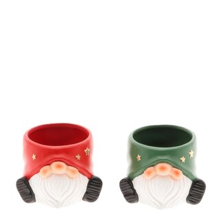 4A Kerst Keramiek Gnoom pot d12.5*9cm