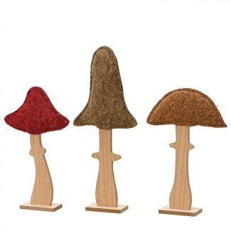 4A Herfst Deco paddenstoel 15*5*38.5cm ass.