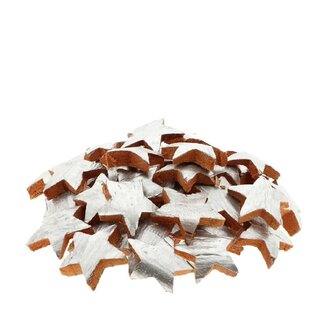 4A Kokosnoot Ster Decoratie | Kleur: Zilver | Kerstdecoratie | Diameter 7 centimeter | Per 50 sterren