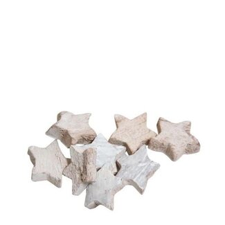 4A Décoration étoile en noix de coco | Couleur : blanc naturel | Décoration de Noël | Diamètre 4.5 centimètres | Par 100 étoiles