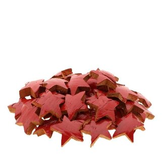 4A Kokosnoot Ster Decoratie | Kleur: Rood | Kerstdecoratie | Diameter 7 centimeter | Per 50 sterren