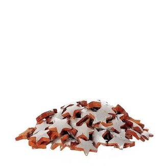 4A Kokosnoot Ster Decoratie | Kleur: Zilver | Kerstdecoratie | Diameter 4.5 centimeter | Per 100 sterren