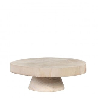 4A Wooden Serving Tray with Foot Cake Stand “Pia” | Colour: Light Brown | Diameter 30 centimetres | Height 10.5 centimetres | Per tray