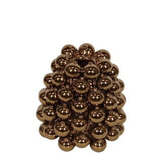 4A Keramieken Ballen Vaas | Kleur: Goud | Kerstdecoratie | Diameter 16 centimeter | Hoogte 17 centimeter | Per vaas