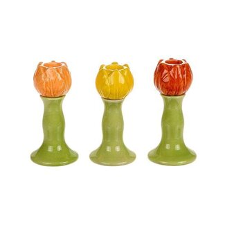 HBXD Candleholder Tulip 3 Ass.H12.5D6.3