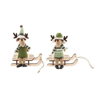 HBXD Reindeer Cozy On Sledge 2Ass  L14W6H14