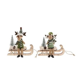 HBXD Reindeer Cozy On Sledge  2Ass L18W7H16