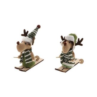 HBXD Reindeer Cozy  On Ski 2Ass L12W3H12