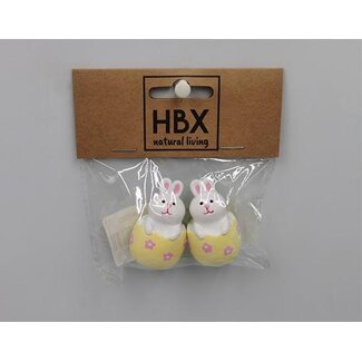 HBXD Bunny In Egg 2 Pcs L10W10.5H3