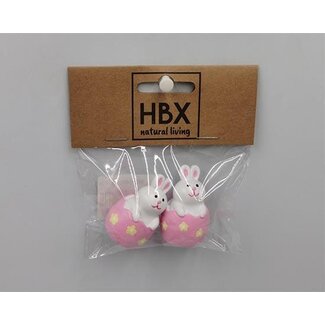 HBXD Bunny In Egg 2 Pcs L10W10.5H3