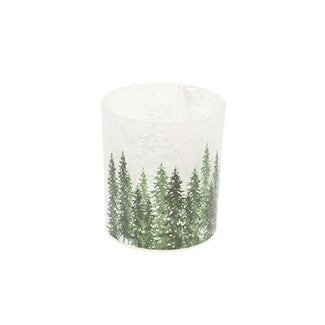 HBXD Tealight Snowy Forest H12.5D10