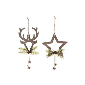 HBXD Hanger Star/Reindeer 2Ass L20W3H20
