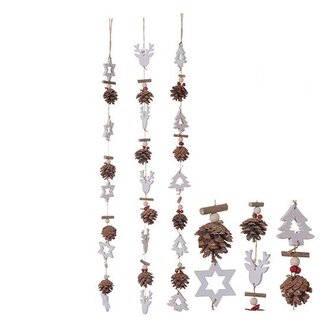 HBXD Garland Pinecone Wood 3ass. H85