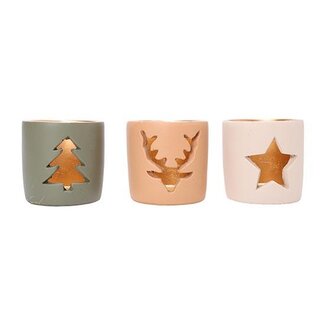 HBXD Candle Holder Xmas 3 ass. H9