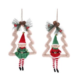 HBXD Christmas Hanger Elf 2ass. W35