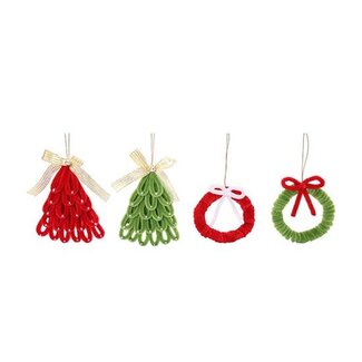 HBXD Hanger Tree Wreath Xmas 4ass. L14