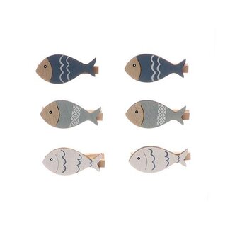 HBXD Fish On Clip 6Pcs L11W2H13