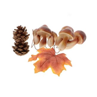 HBXD Hobby Mushroom+Pinecone+Leaf 9Pcs