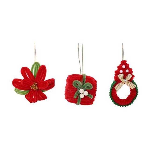 Hanger Gift Flower Wreath 3ass. D12