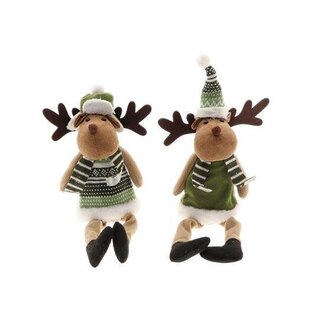 HBXD Reindeer Sitting Cozy 2Ass L10W10H36