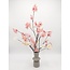 Kunstbloemen Boeket “Blossom Beauty” | Lengte ± 80 centimeter | Inclusief Vaas | Met Roze en Witte bloemen | Per boeket