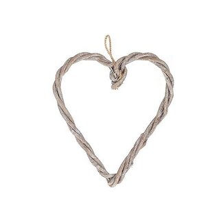 HBXD Heart hanger “Twisted” | Colour: Light grey | Christmas decoration | Length 25 centimetres | Width 25 centimetres | Height 2 centimetres | Per 10 hangers