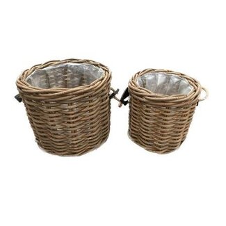 HBXD Manden set van 2 “Kuboo Taplok” | Kleur: Bruin | Woondecoratie | Hoogte 55 centimeter | Per set