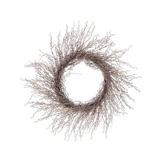 HBXD Krans “Icelyn” | Kleur: Naturel Wit | Kerstdecoratie | Hoogte 12 centimeter | Diameter 60 centimeter | Per 2 kransen