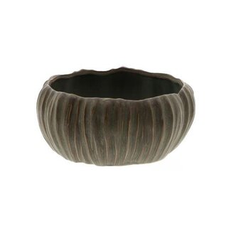 HBXD Bowl with Texture “Chalise” | Colour: Dark Green | Home Decoration | Height 9 centimetres | Diameter 19.5 centimetres | Per 2 bowls