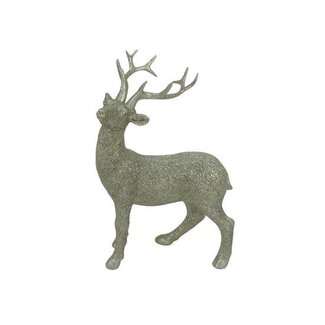 HBXD Hert “Norrin Standing” | Kleur: Goud | Kerstdecoratie | Lengte 12.5 centimeter | Breedte 9.5 centimeter | Hoogte 18 centimeter | Per hert