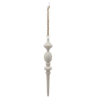 HBXD Tropfenförmiger Christbaumanhänger „Avilo“ | Farbe: Weiß | Weihnachtsdekoration | Höhe 57,5 Zentimeter | Durchmesser 8 Zentimeter | Pro Anhänger