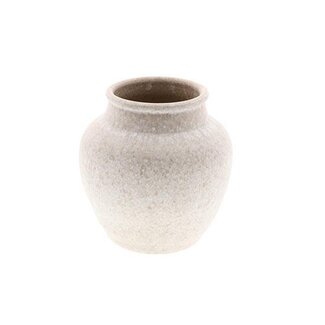 HBXD Vaas “Ficon” | Kleur: Beige | Woondecoratie | Hoogte 23 centimeter | Diameter 23 centimeter | Per 2 vazen