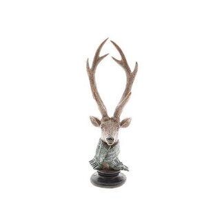HBXD Hirsch auf Ständer „Nordan“ | Farbe: Braun | Weihnachtsdekoration | Länge 11 Zentimeter | Breite 11 Zentimeter | Höhe 31 Zentimeter | Im 2er-Set