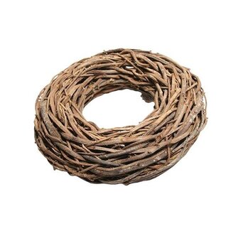 HBXD Couronne « Rotin plat » | Couleur : marron | Décoration de Noël | Diamètre 48 centimètres | Par lot de 2 couronnes