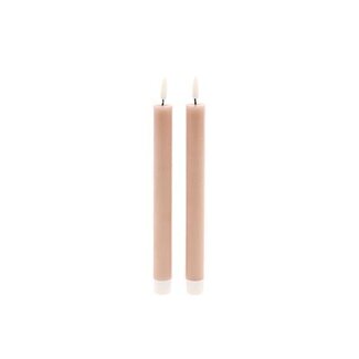 HBXD LED Candles with Timer “Azra” | Colour: Light Brown | Christmas Decoration | Height 24.5 centimetres | Diameter 2.2 centimetres | Set of 2 | Per 24 Sets