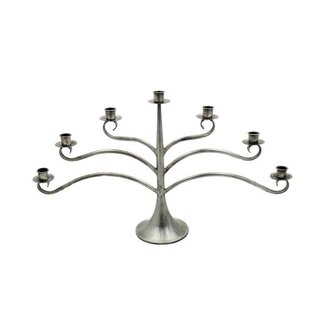 HBXD Kandelaar voor 7 Kaarsen “Life” | Kleur: Zilver | Woondecoratie | Lengte 67 centimeter | Breedte 13 centimeter | Hoogte 37.5 centimeter | Per 2 kandelaars