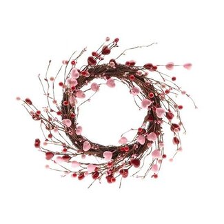 HBXD Krans “Valentine” | Kleur: Rood | Valentijn | Hoogte 10 centimeter | Diameter 45 centimeter | Per 2 kransen