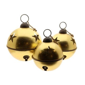HBXD Glockenanhänger | Farbe: Gold | Weihnachtsdekoration | Höhe 76 Zentimeter | Durchmesser 61 Zentimeter | Set mit 3 Anhängern | Pro Set
