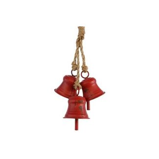 HBXD Suspension cloche | Couleur : Rouge | Décoration de Noël | Longueur 15 centimètres | Largeur 8 centimètres | Hauteur 40 centimètres | Par 2 suspensions