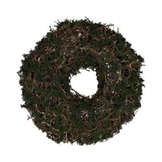 HBXD Krans “Bonsai Jumbo” | Kleur: Donkergroen | Kerstdecoratie | Hoogte 26 centimeter | Diameter 65 centimeter | Per krans