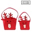 Kerst Tas rendier vilt S/2 d15*15/26cm