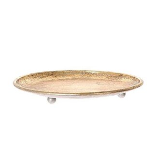 HBXD Bord  op Pootjes “Taza” | Kleur: Goud | Woondecoratie | Lengte 47 centimeter | Breedte 47 centimeter | Hoogte 4 centimeter | Diameter 47 centimeter | Per 2 borden