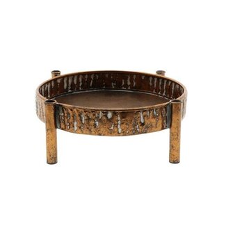 HBXD Plateau sur 4 pieds « Lucca » | Couleur : Cuivre | Décoration d’intérieur | Hauteur 14 centimètres | Diamètre 36,5 centimètres | Par 2 plateaux