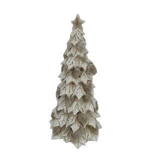 HBXD Christmas Tree Decoration “Pinecone Frost” | Colour: Natural White | Christmas decoration | Length 15 centimetres | Width 14 centimetres | Height 28 centimetres | Pack of 2 Christmas trees